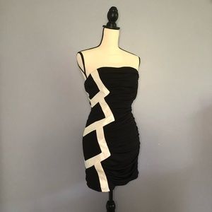 Black&White ZigZag Jessica McClintock Strapless